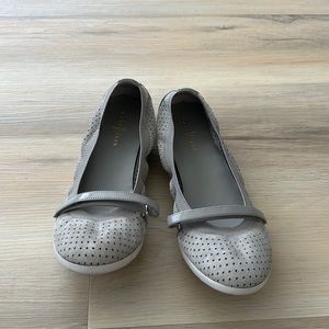 Cole Haan Women’s Gilmore Mary Jane Ballet Flats- Grey Suede 8B